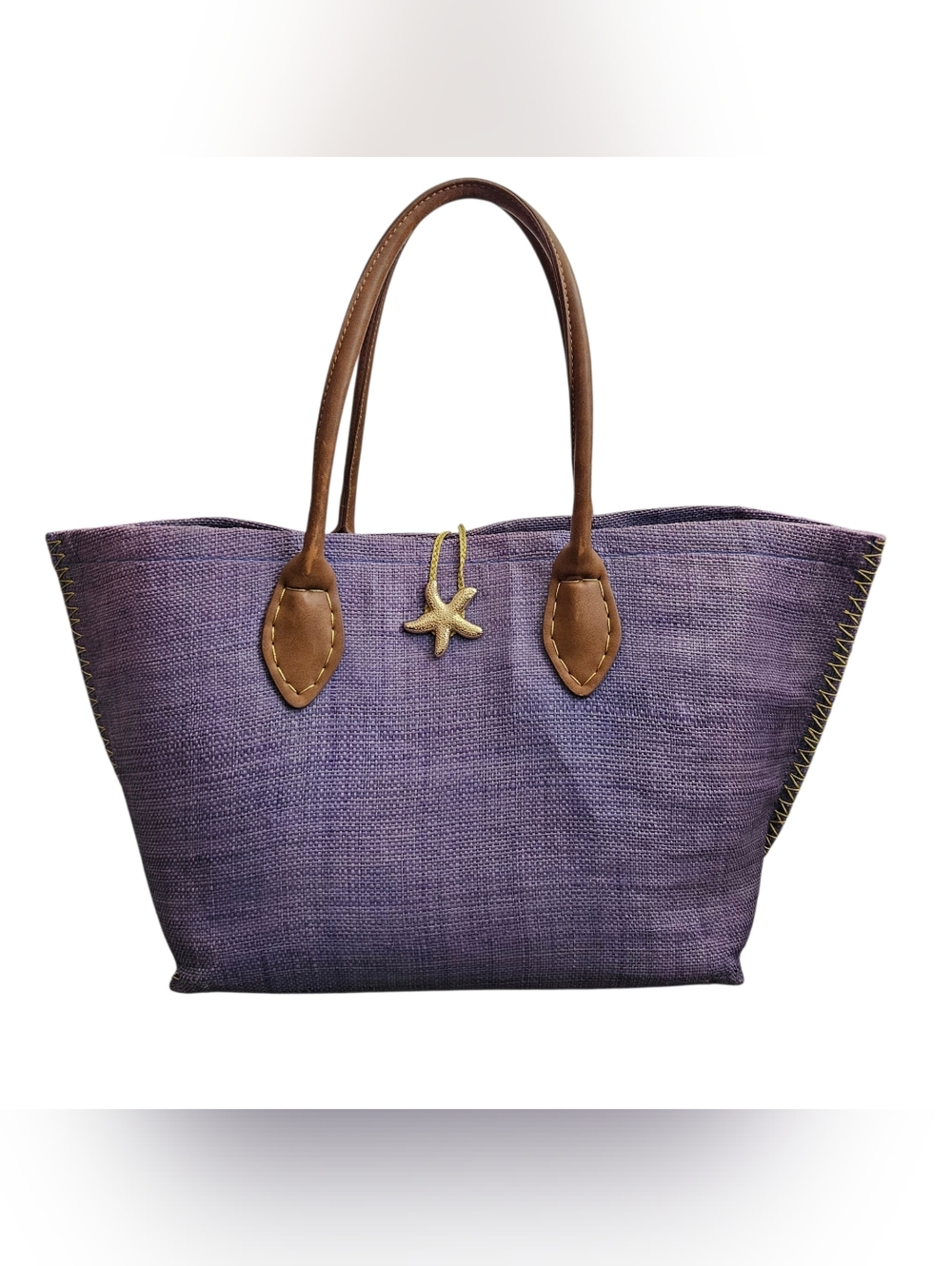 Authentic Lilly Pulitzer Purple Straw Tote Resort‎ Beach Pool  12x23